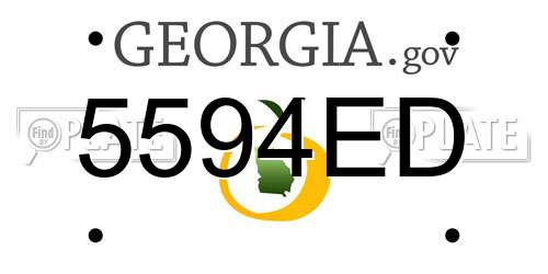5594ED Georgia License Plate