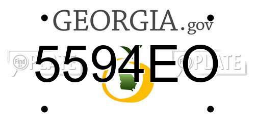 5594EO Georgia License Plate