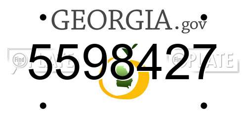 5598427 Georgia License Plate