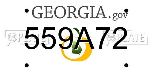 559A72 Georgia License Plate