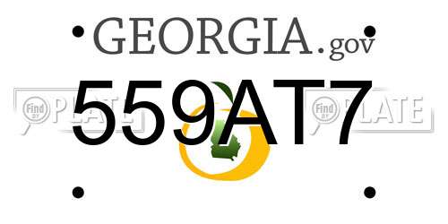 559AT7 Georgia License Plate