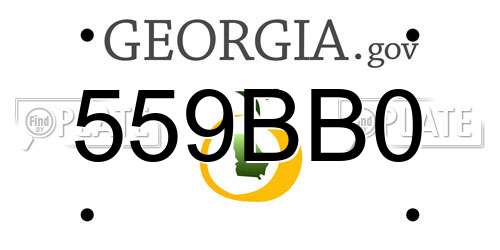 559BB0 Georgia License Plate