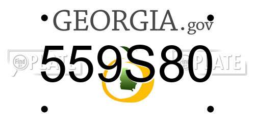 559S80 Georgia License Plate