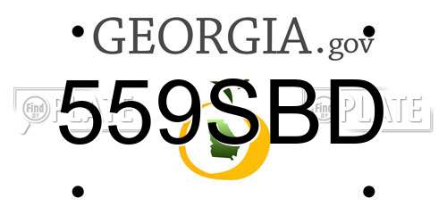 559SBD Georgia License Plate