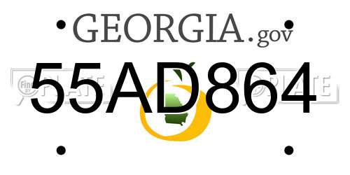 55AD864 Georgia License Plate