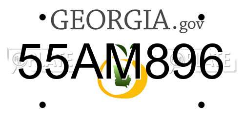55AM896 Georgia License Plate