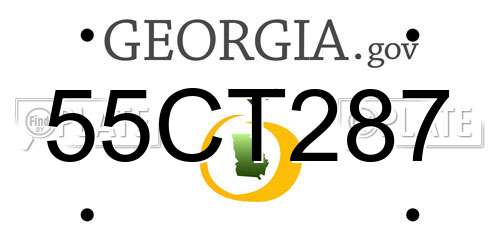 55CT287 Georgia License Plate