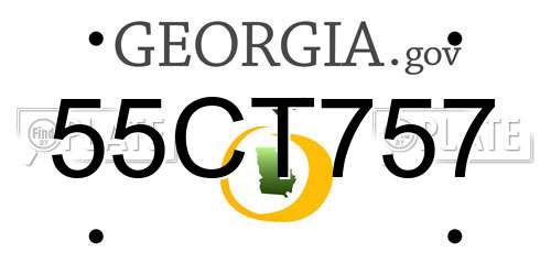 55CT757 Georgia License Plate