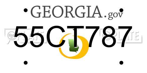 55CT787 Georgia License Plate
