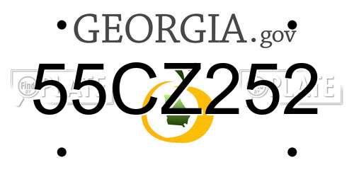 55CZ252 Georgia License Plate