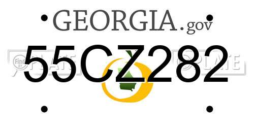 55CZ282 Georgia License Plate