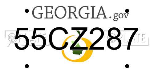 55CZ287 Georgia License Plate