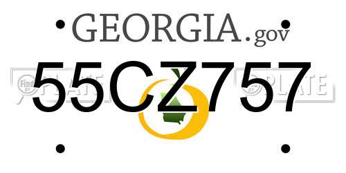55CZ757 Georgia License Plate