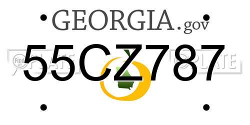 55CZ787 Georgia License Plate