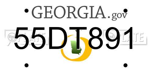 55DT891 Georgia License Plate