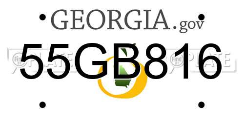 55GB816 Georgia License Plate