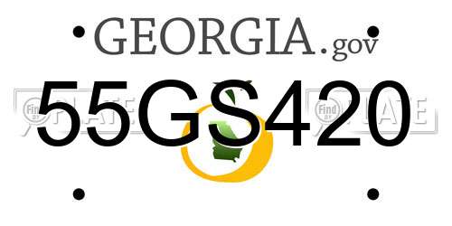 55GS420 Georgia License Plate