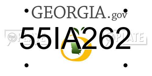 55IA262 Georgia License Plate