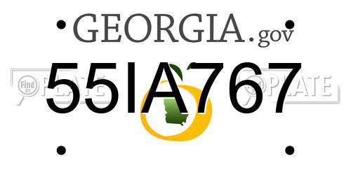55IA767 Georgia License Plate