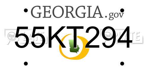 55KT294 Georgia License Plate