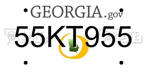 55KT955 Georgia License Plate