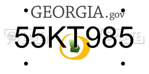 55KT985 Georgia License Plate
