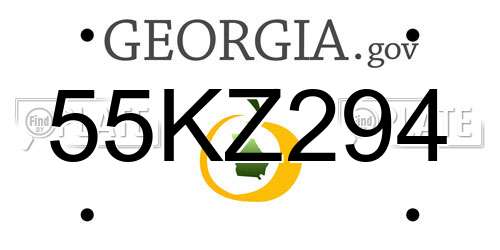 55KZ294 Georgia License Plate