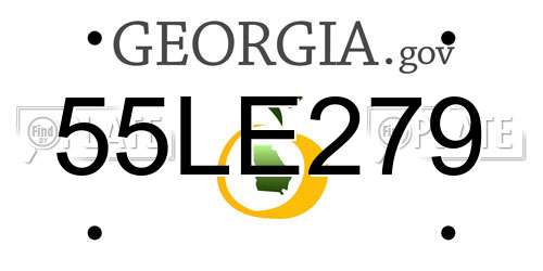 55LE279 Georgia License Plate