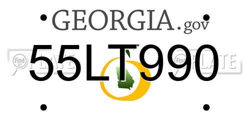 55LT990 Georgia License Plate