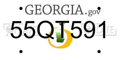 55QT591 Georgia License Plate
