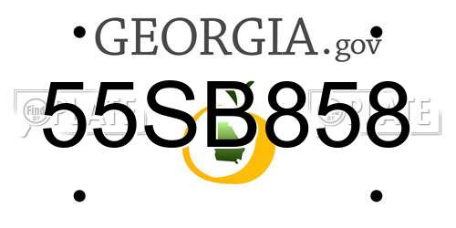 55SB858 Georgia License Plate