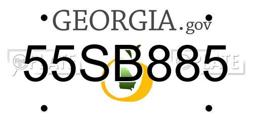 55SB885 Georgia License Plate