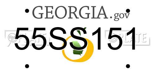 55SS151 Georgia License Plate