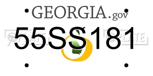 55SS181 Georgia License Plate