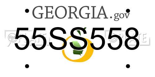 55SS558 Georgia License Plate