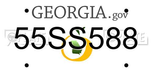 55SS588 Georgia License Plate