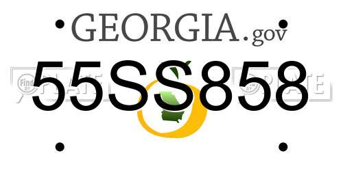 55SS858 Georgia License Plate
