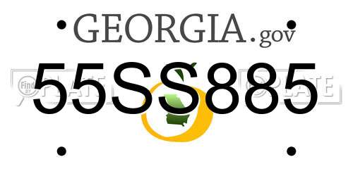 55SS885 Georgia License Plate