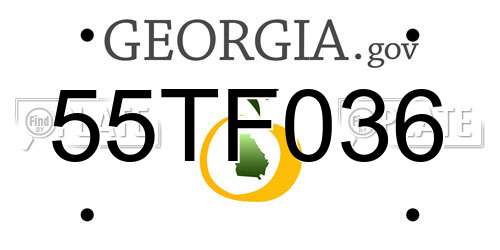 55TF036 Georgia License Plate