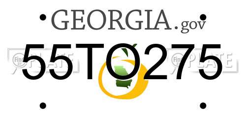 55TO275 Georgia License Plate
