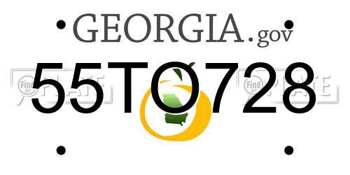 55TO728 Georgia License Plate
