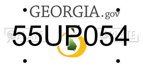 55UP054 Georgia License Plate