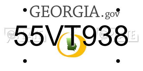 55VT938 Georgia License Plate