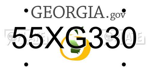 55XG330 Georgia License Plate