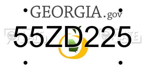 55ZD225 Georgia License Plate