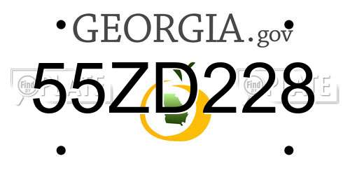 55ZD228 Georgia License Plate