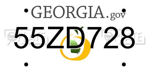 55ZD728 Georgia License Plate