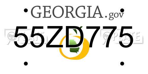 55ZD775 Georgia License Plate