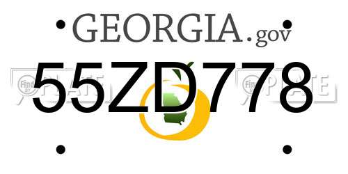55ZD778 Georgia License Plate