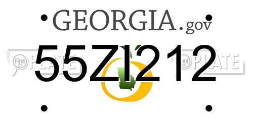 55ZI212 Georgia License Plate